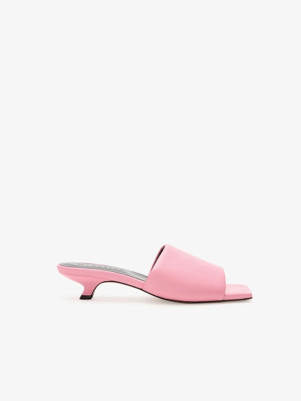 Marcella NYC Sunset Sandals Leather Kitten-Heel Sandals In Pink Lemonade 37